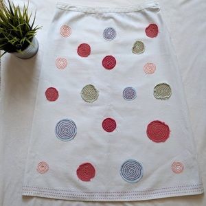 Boden Spiral Appliqué Embroidered Skirt Size 6R